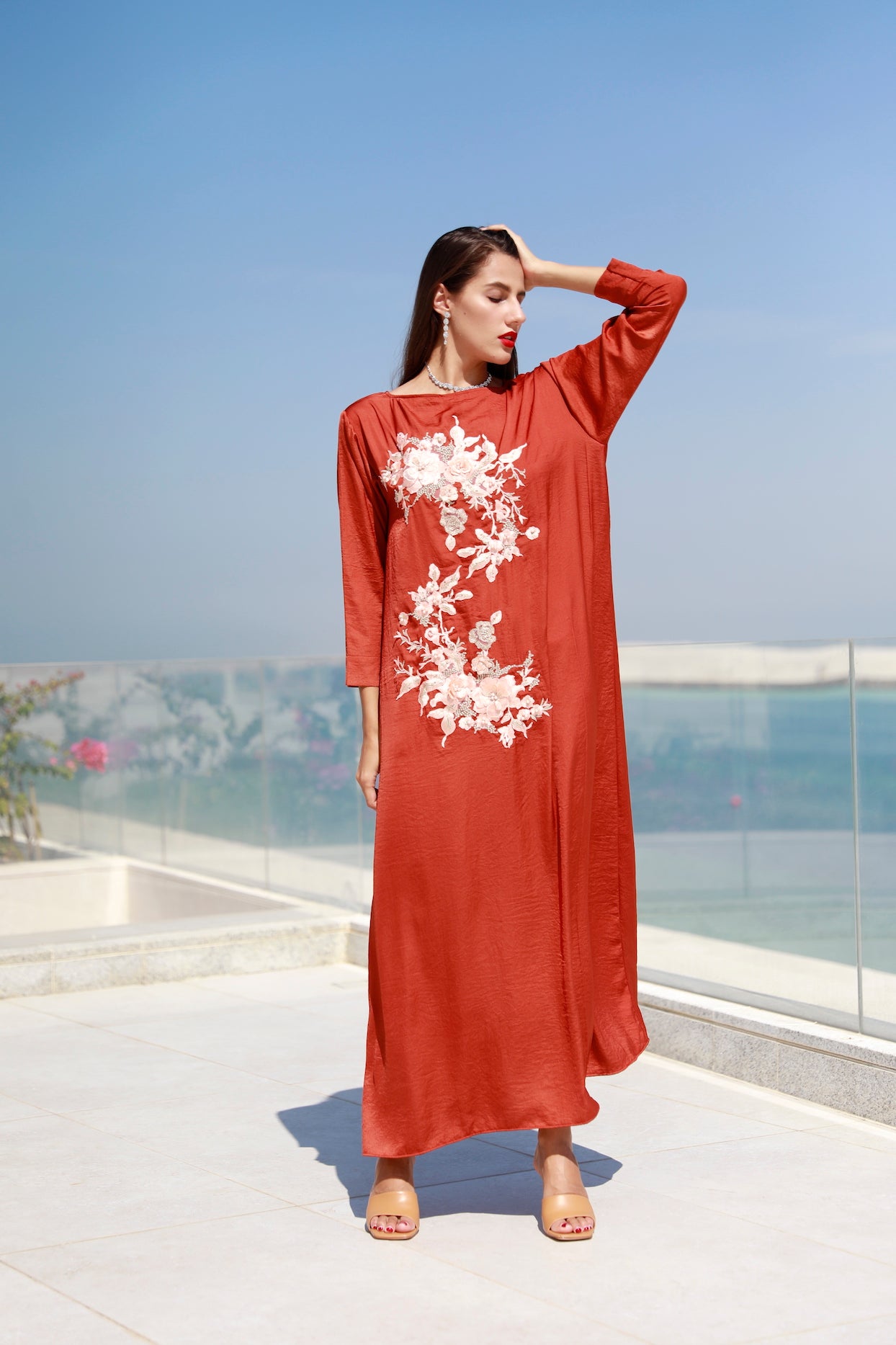 3D Embroidary Kaftan