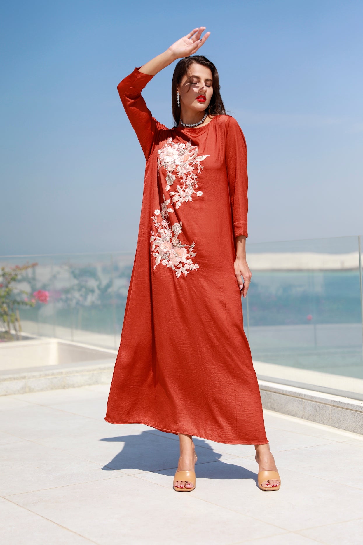 3D Embroidary Kaftan