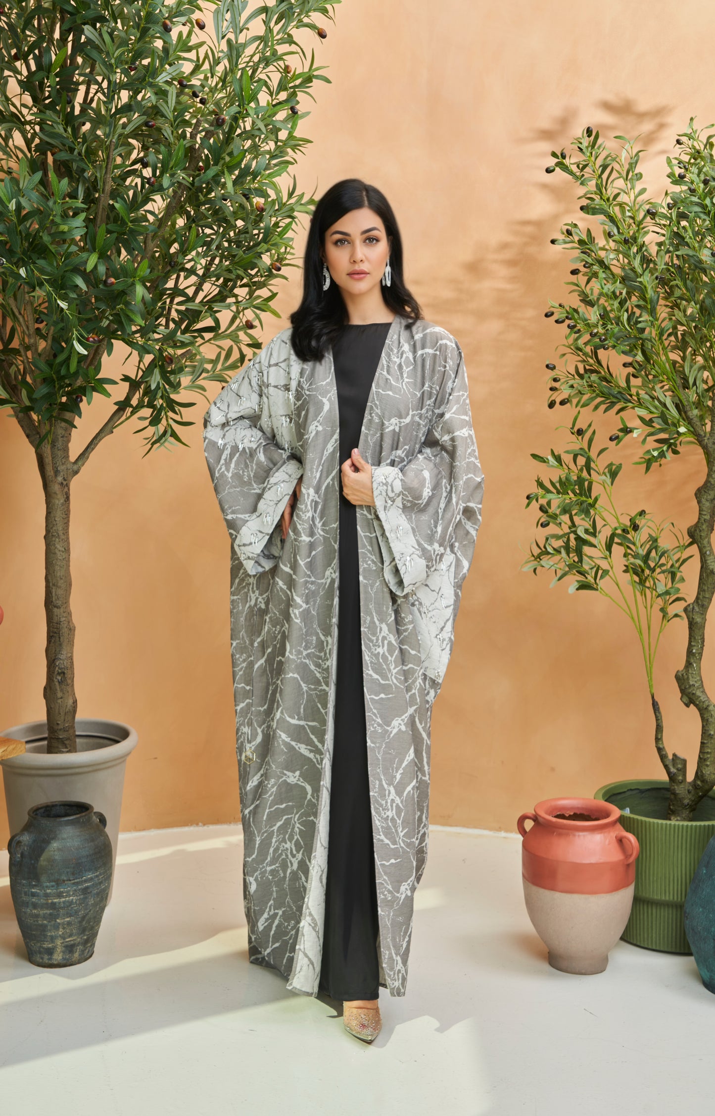 Linen Gray Abaya