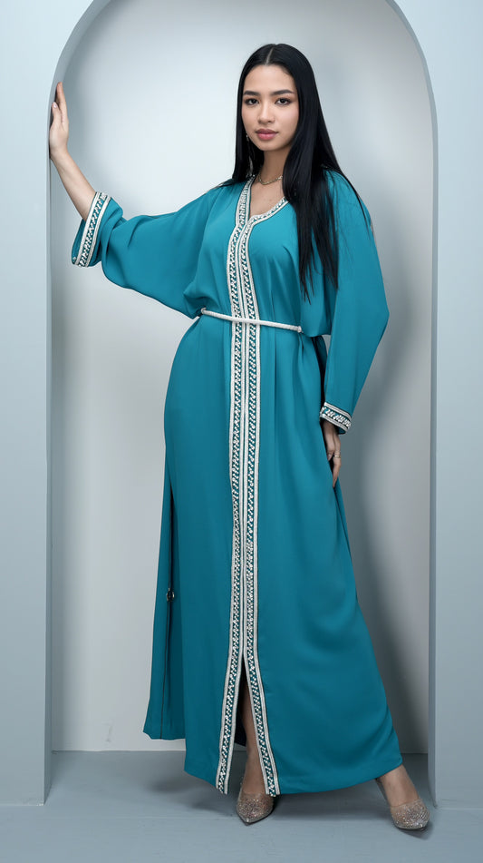 Turquoise Pearls Kaftan