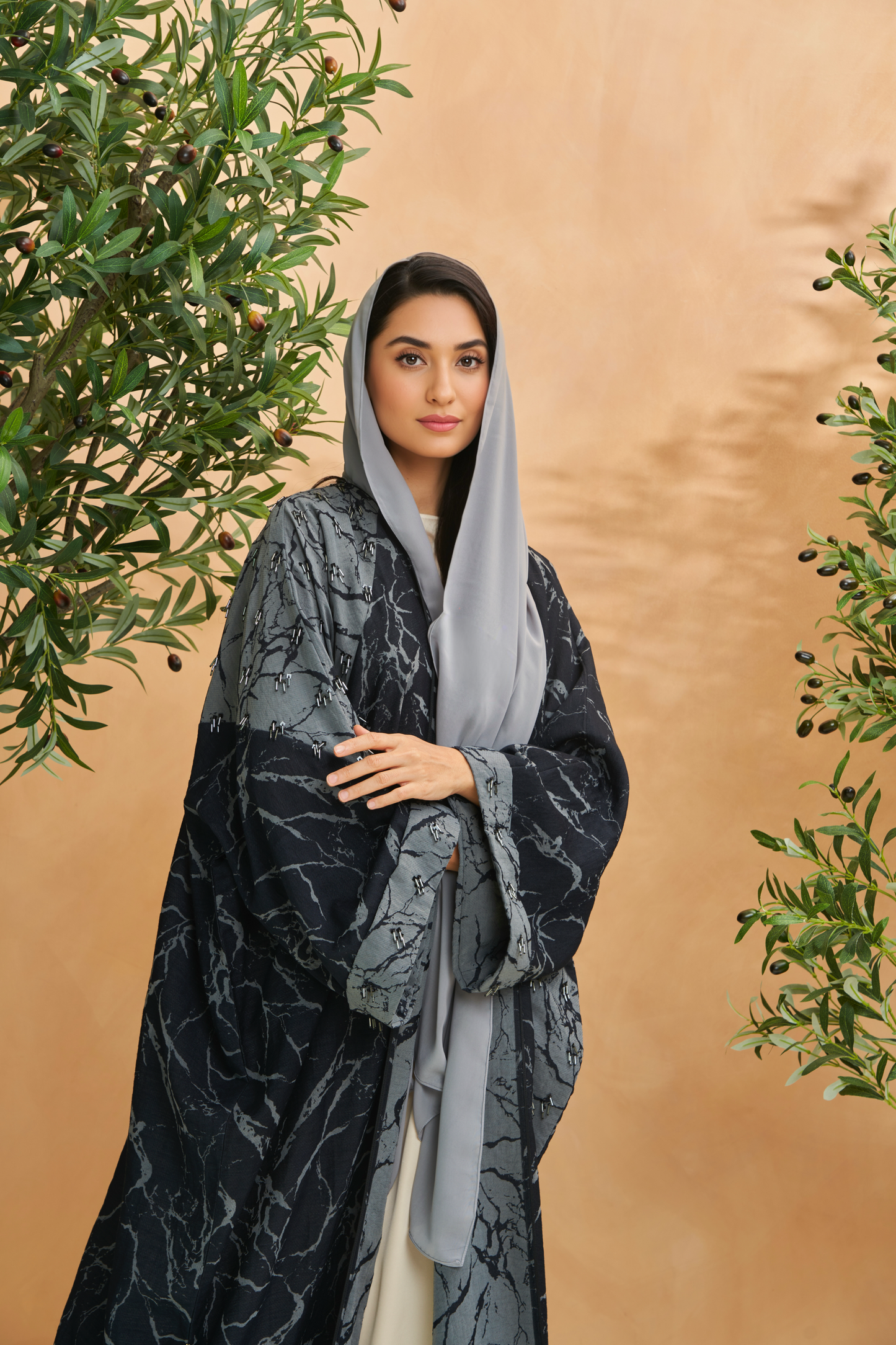 Linen Black Abaya