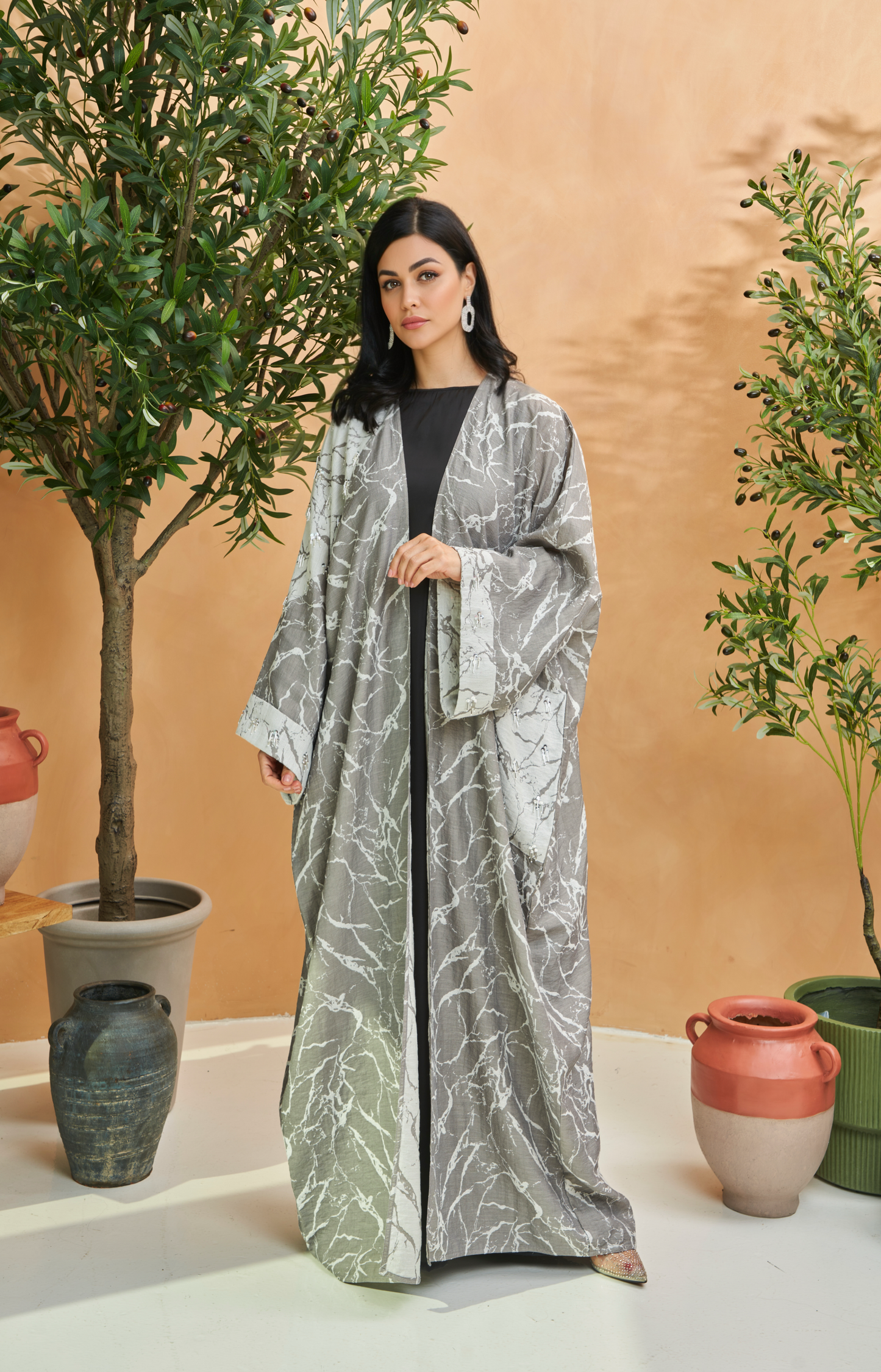 Linen Gray Abaya