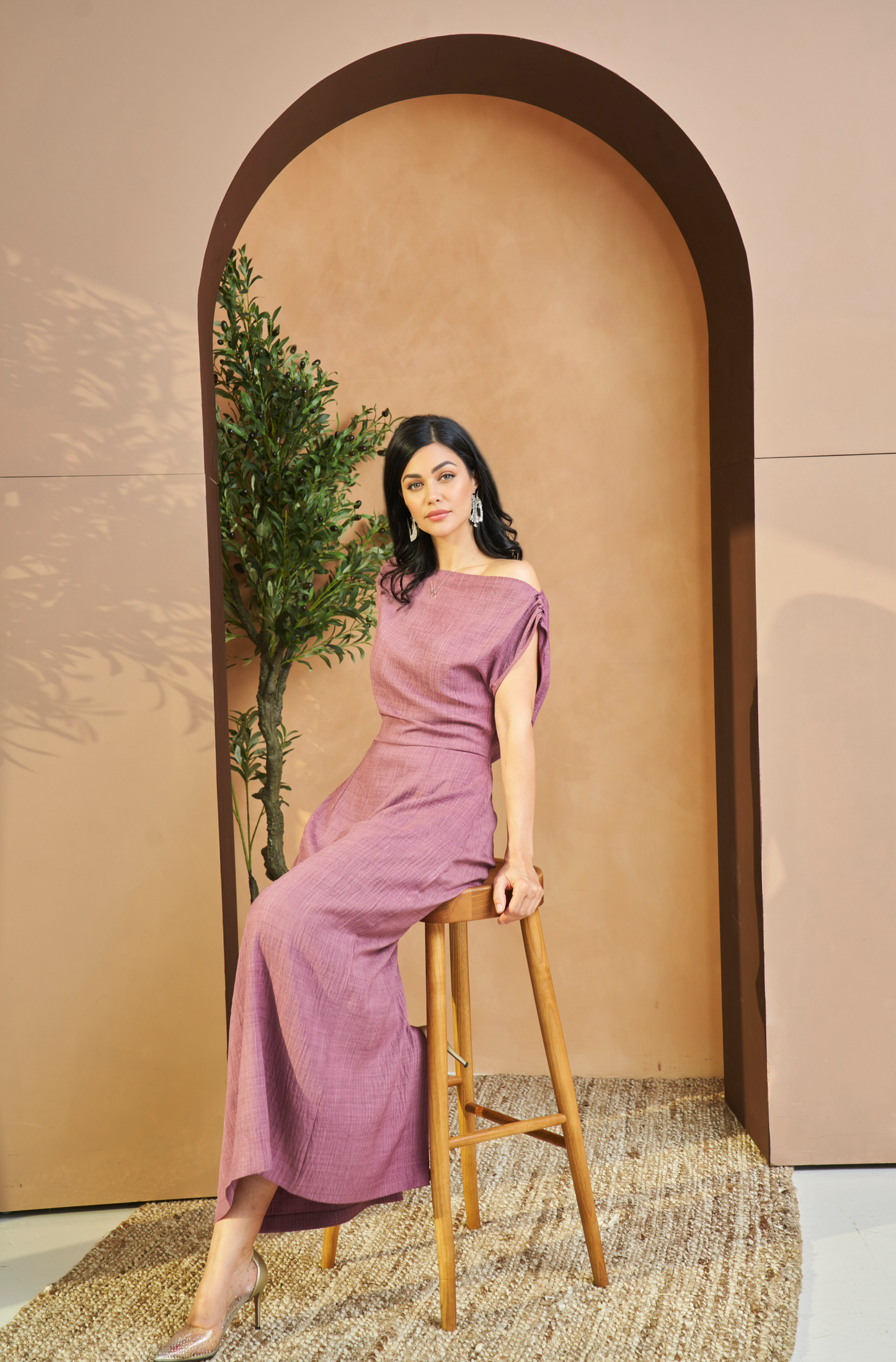 Purple Linen Dress