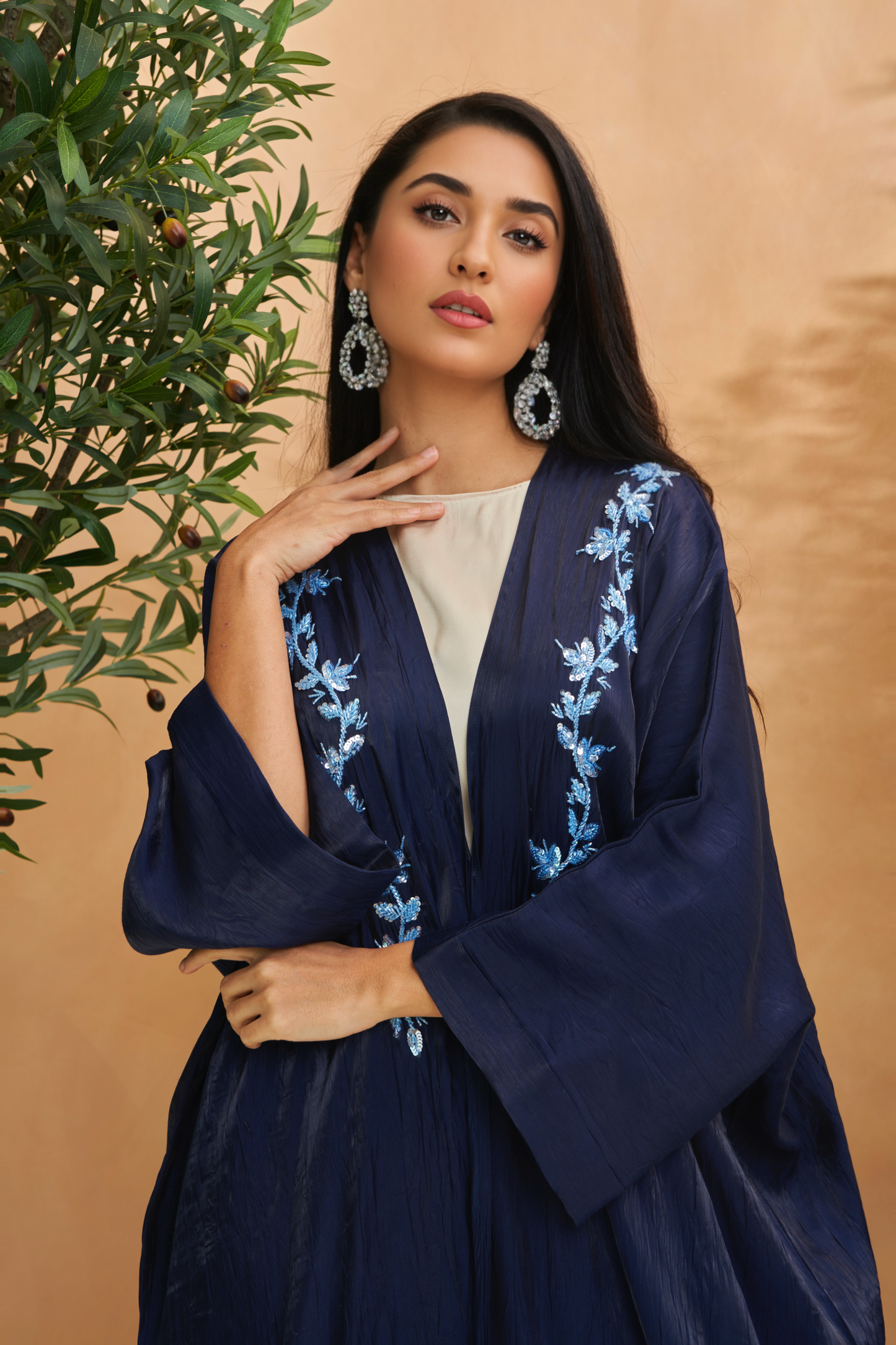 Metalic Navy Abaya